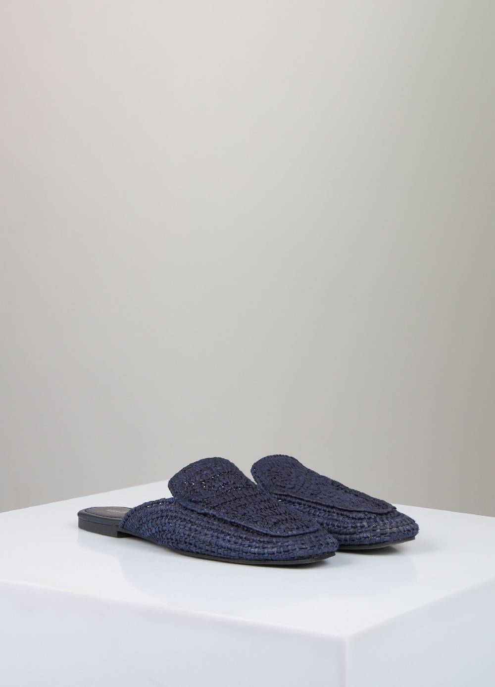 LES COPAINSMule mocassino in rafia intrecciata