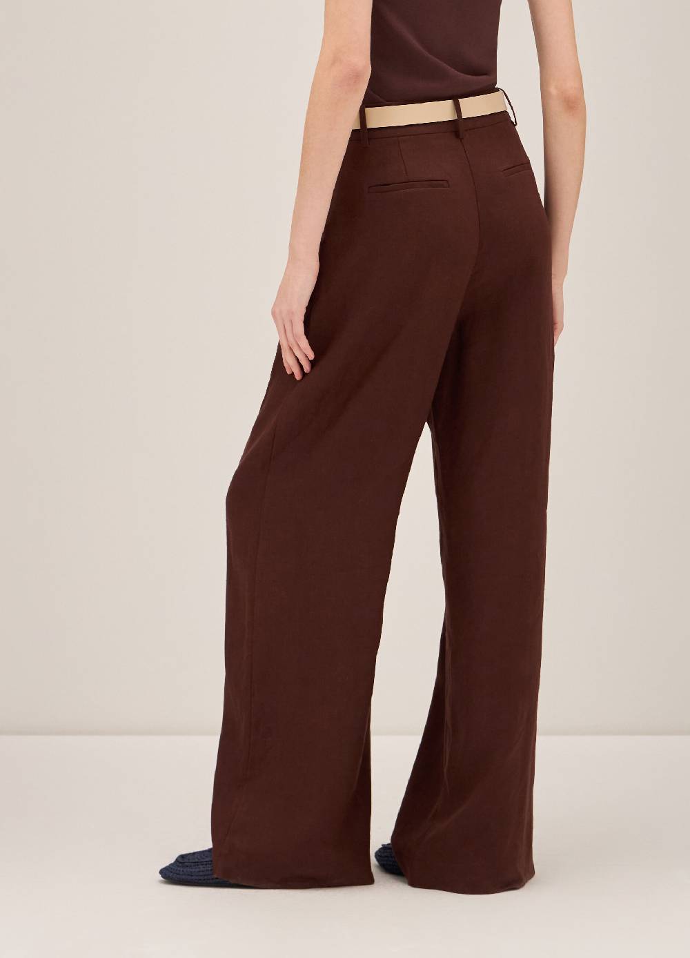 LES COPAINSPantaloni A Gamba Larga In Lino