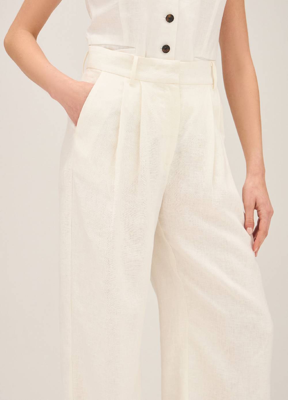 LES COPAINSPantaloni A Gamba Larga In Lino