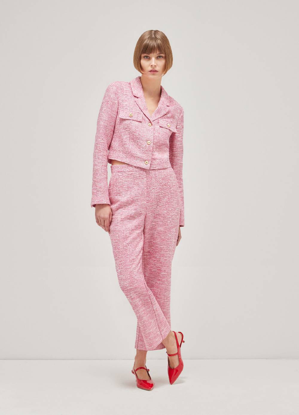 LES COPAINSPantaloni flare fit effetto tweed