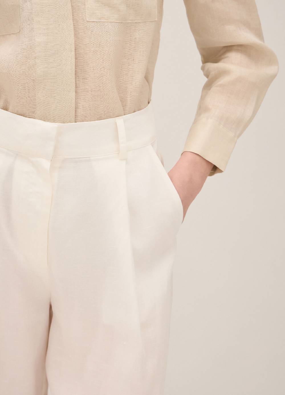 LES COPAINSPantaloni In Lyocell E Lino