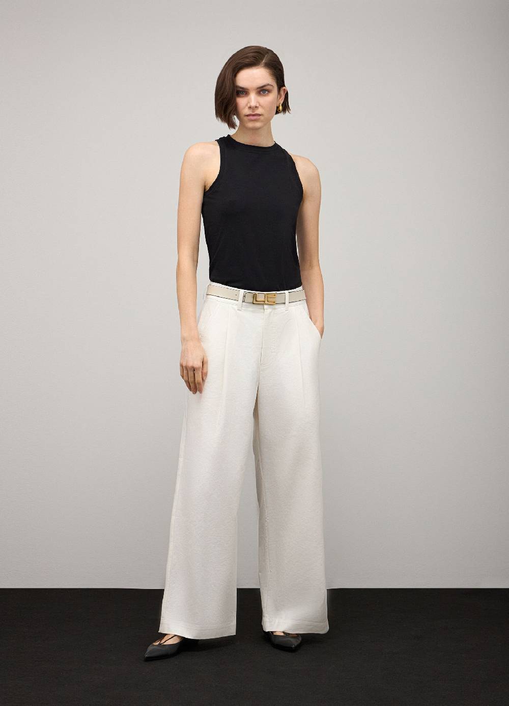 LES COPAINSPantaloni palazzo in misto cotone