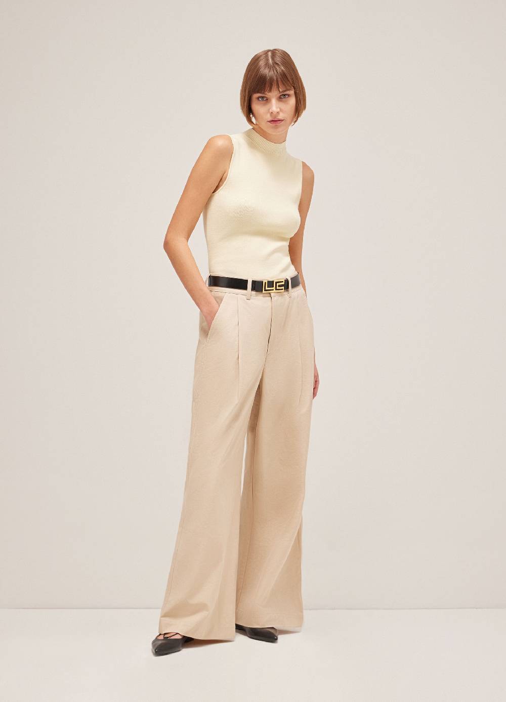 LES COPAINSPantaloni palazzo in misto cotone