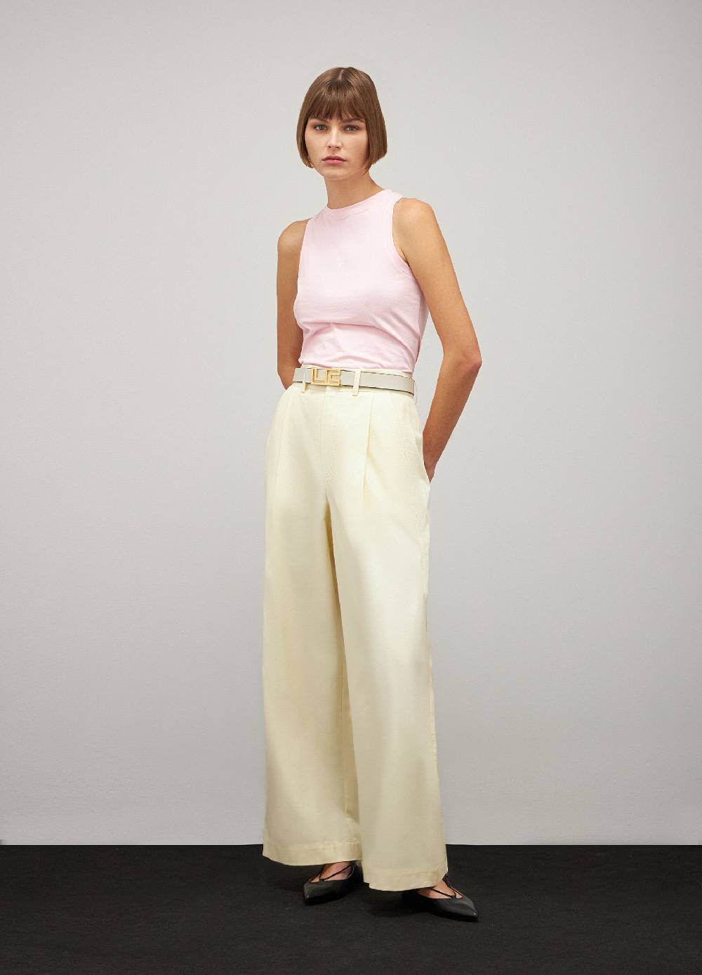 LES COPAINSPantaloni palazzo in misto cotone