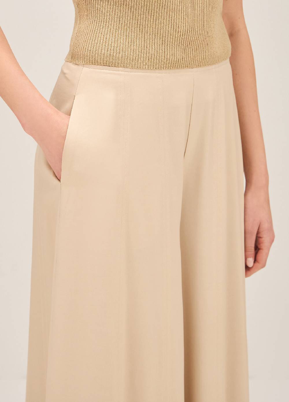 LES COPAINSPantaloni Palazzo In Misto Viscosa