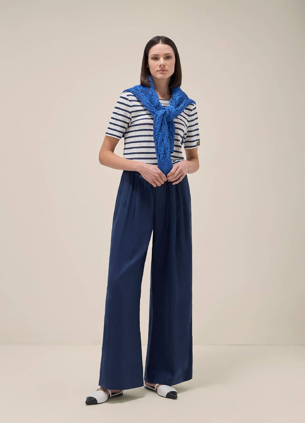 LES COPAINSPantaloni palazzo in puro lino