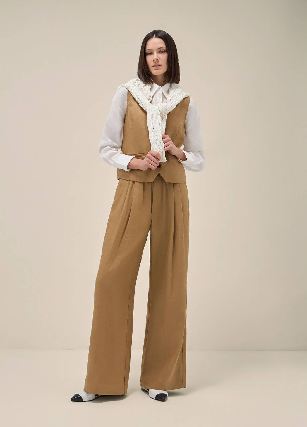 LES COPAINSPantaloni palazzo in puro lino