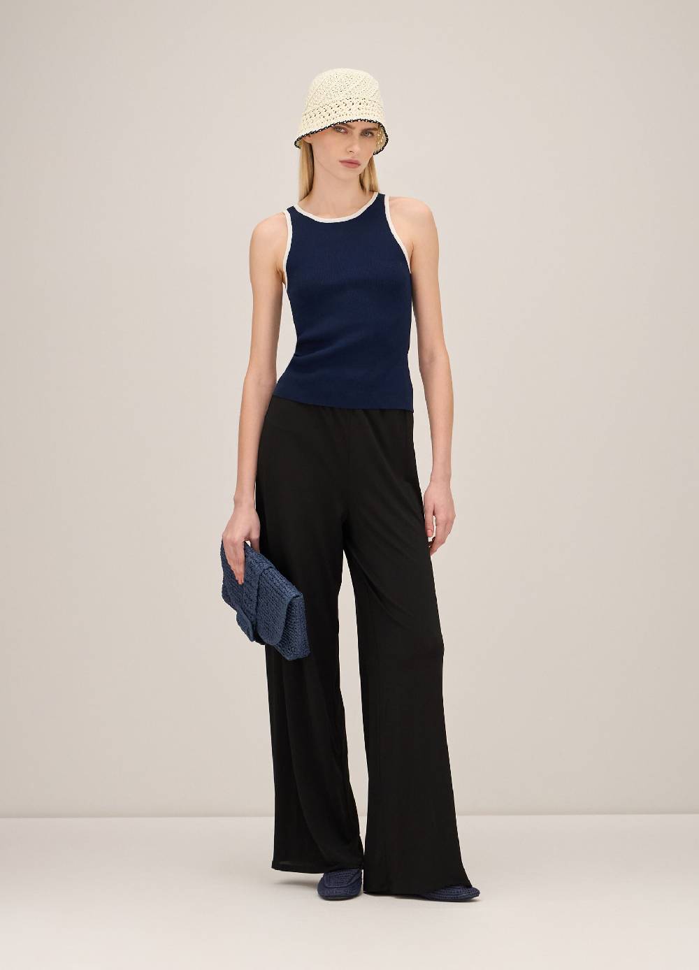 LES COPAINSPantaloni palazzo in viscosa stretch