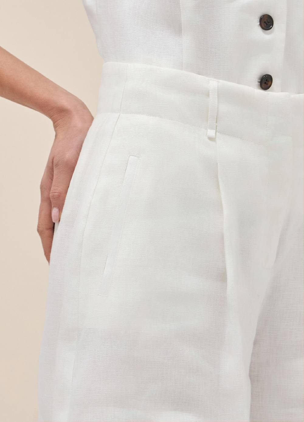 LES COPAINSPantaloni Shorts In Lino