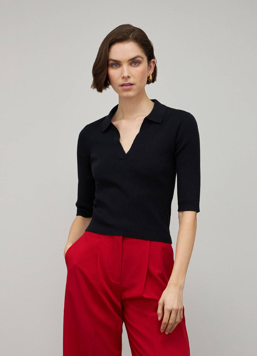 LES COPAINSPolo Tricot A Costine In Misto Viscosa