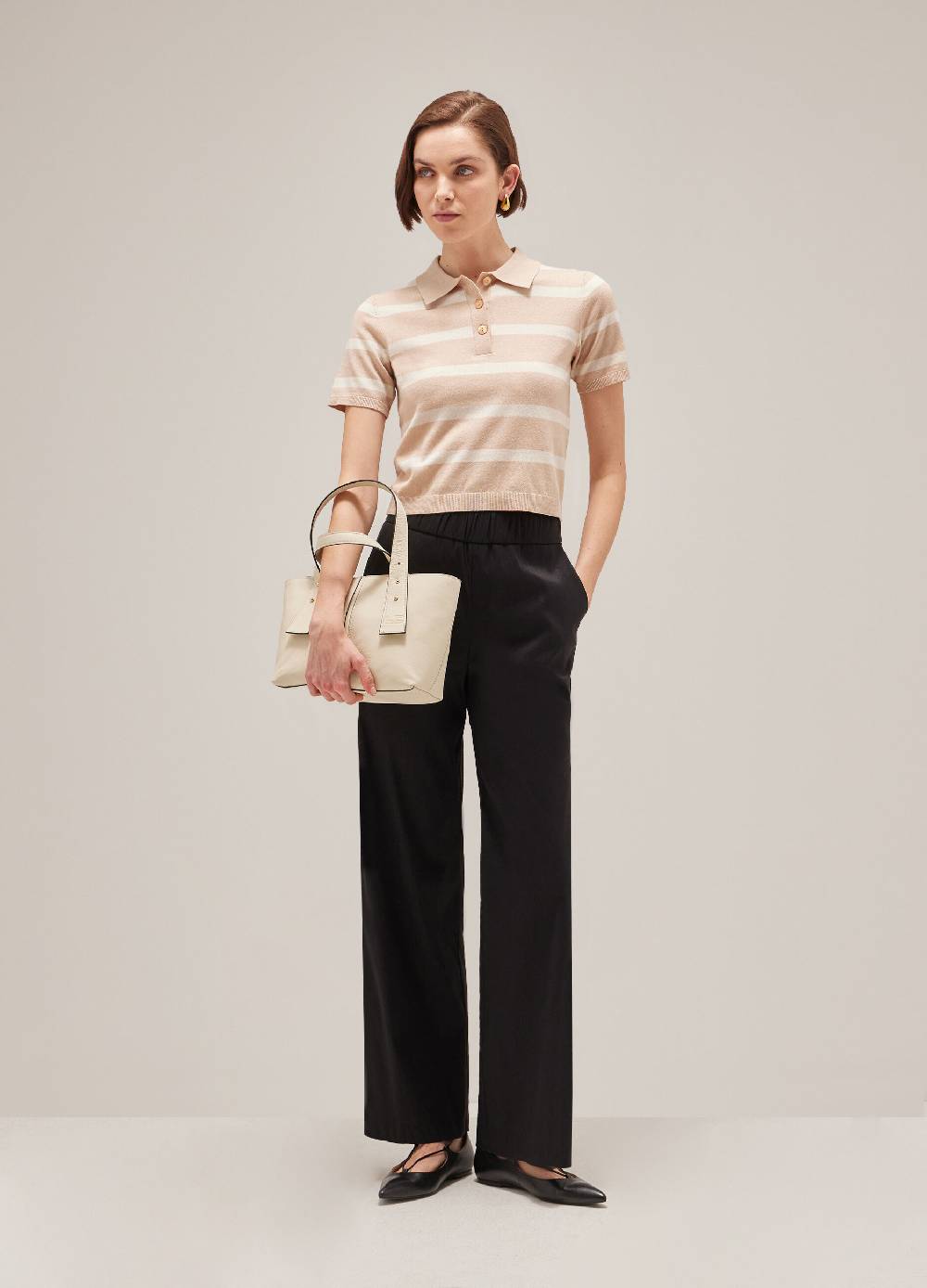 LES COPAINSPolo tricot in cotone e seta a righe