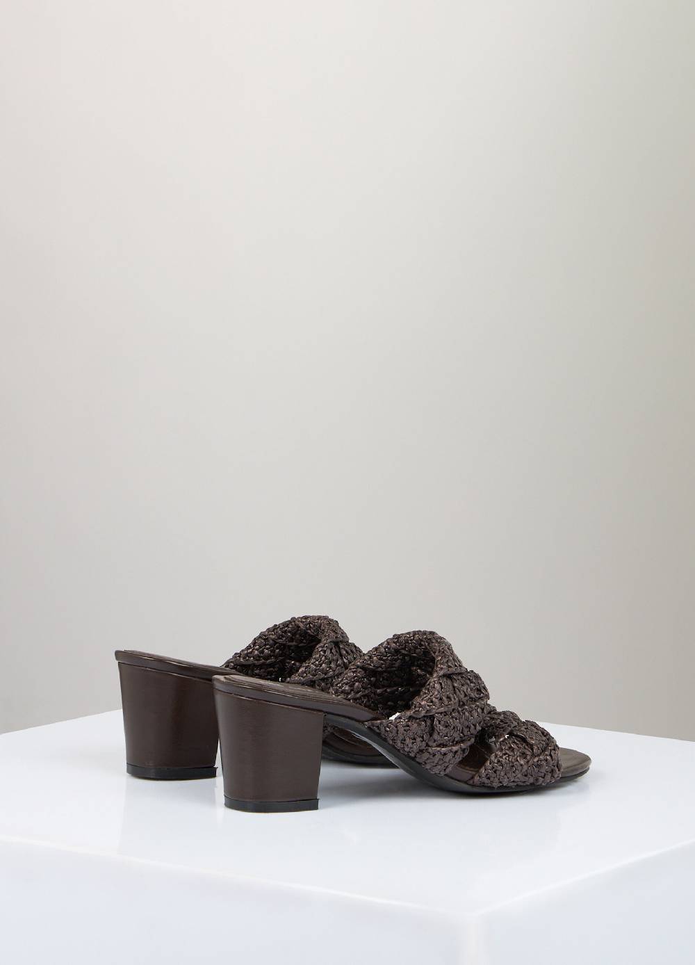 LES COPAINSSandali A Fascia In Pelle E Rafia