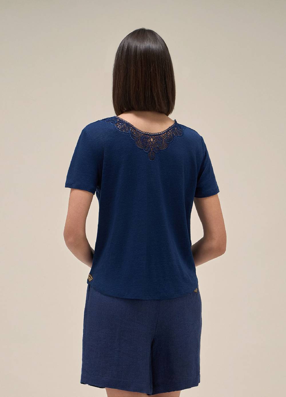 LES COPAINST-shirt A Maniche Corte In Lino