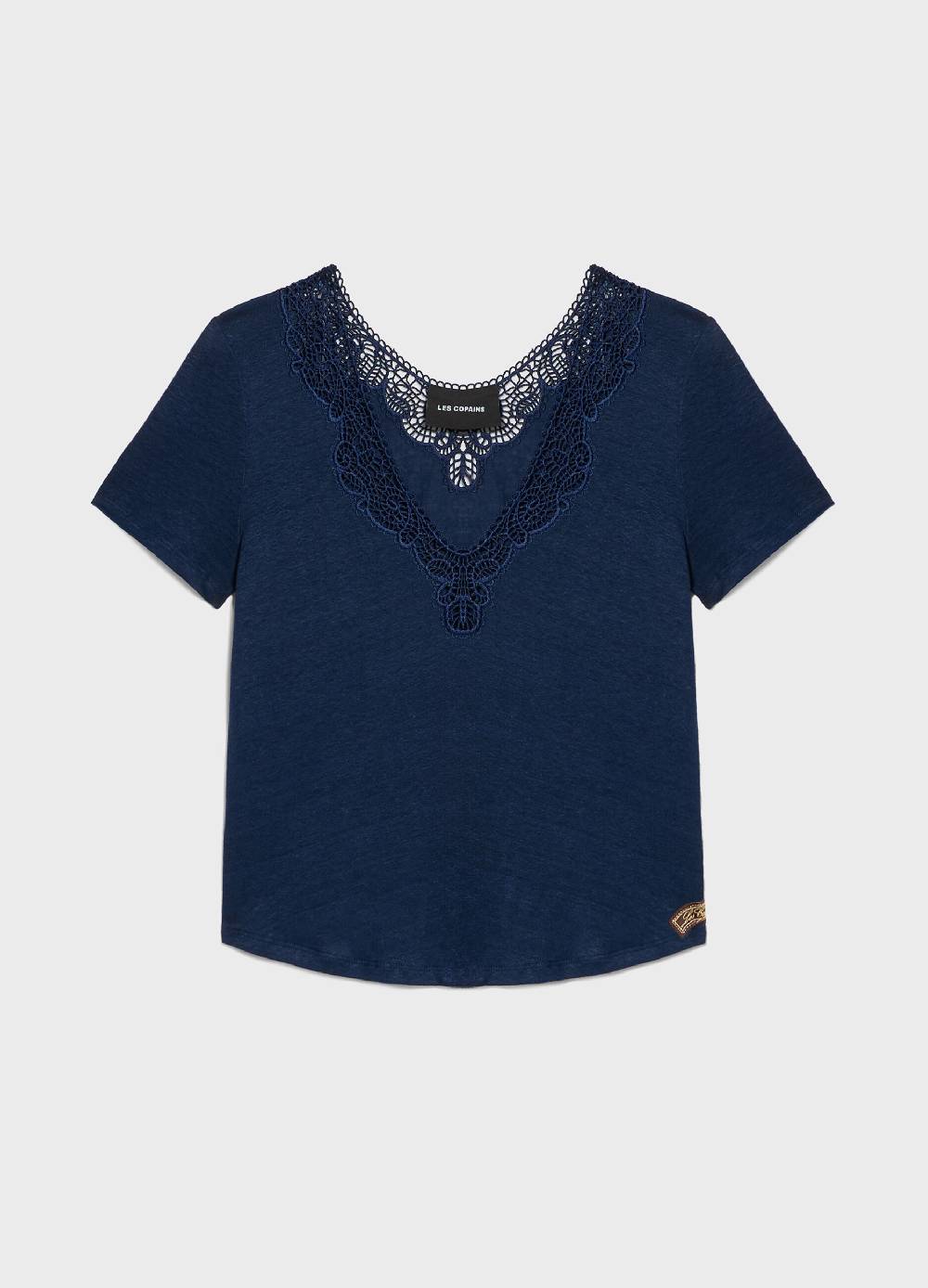 LES COPAINST-shirt A Maniche Corte In Lino