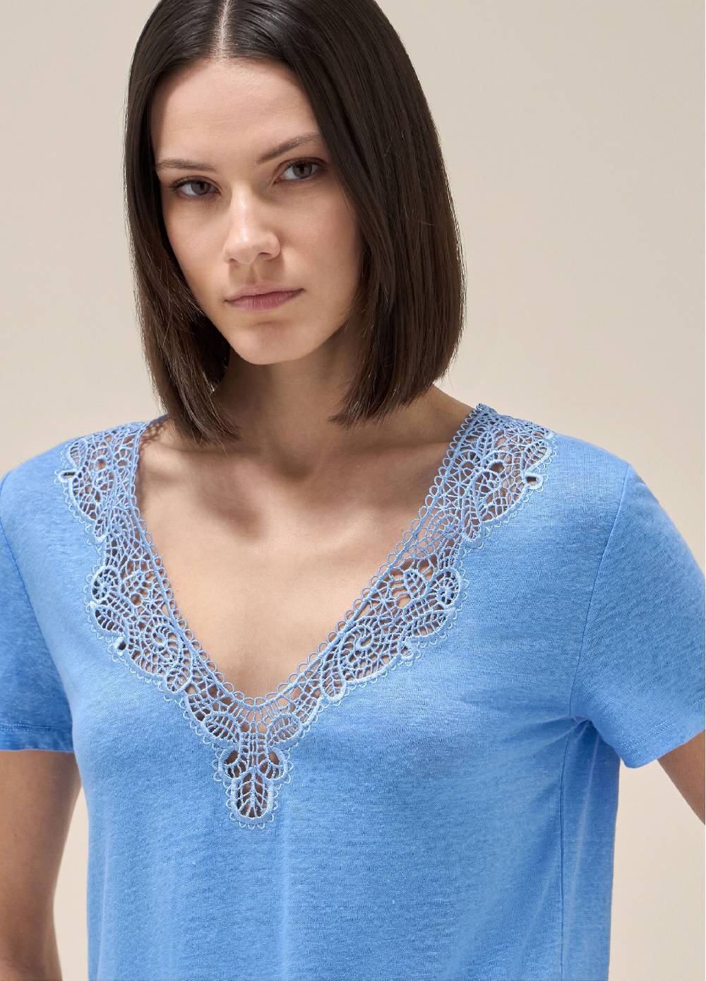 LES COPAINST-shirt A Maniche Corte In Lino