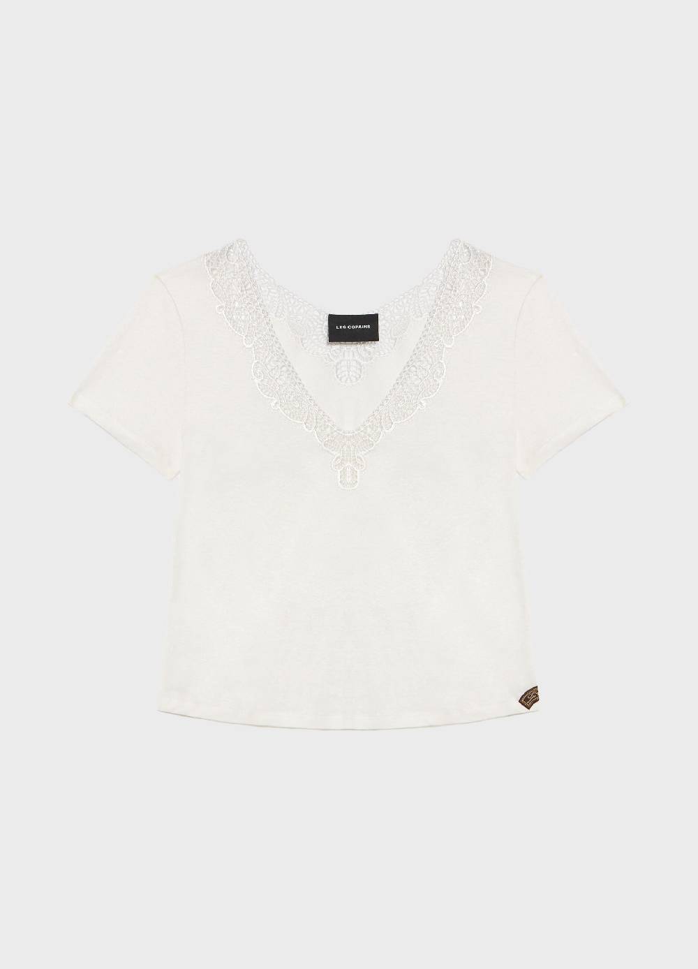 LES COPAINST-shirt A Maniche Corte In Lino