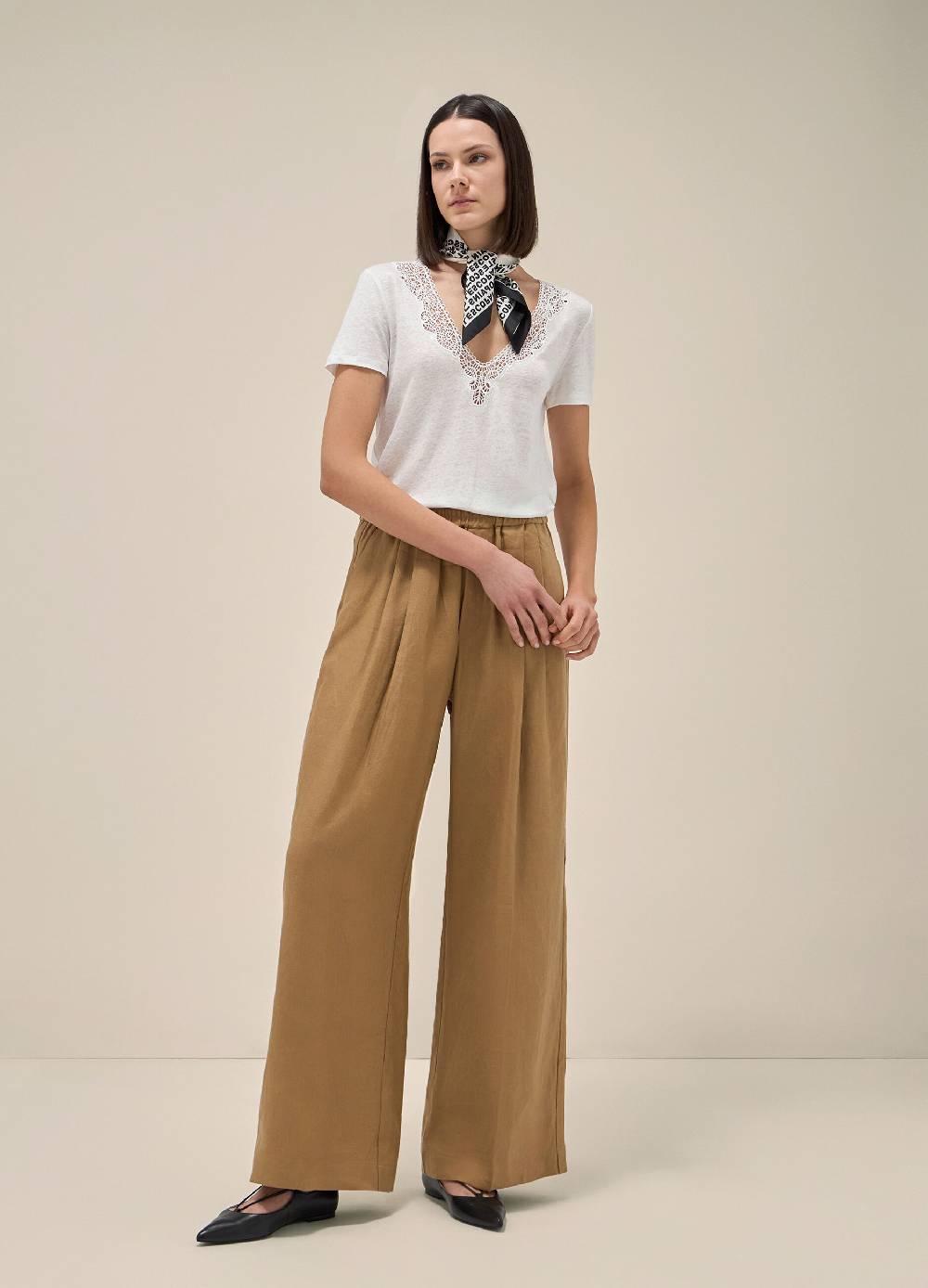 LES COPAINST-shirt a maniche corte in lino