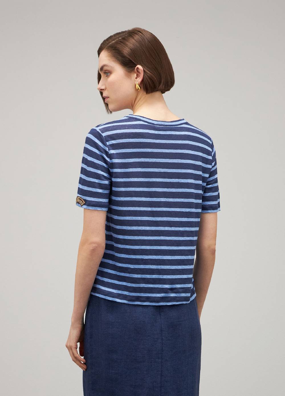 LES COPAINST-shirt A Righe In Lino