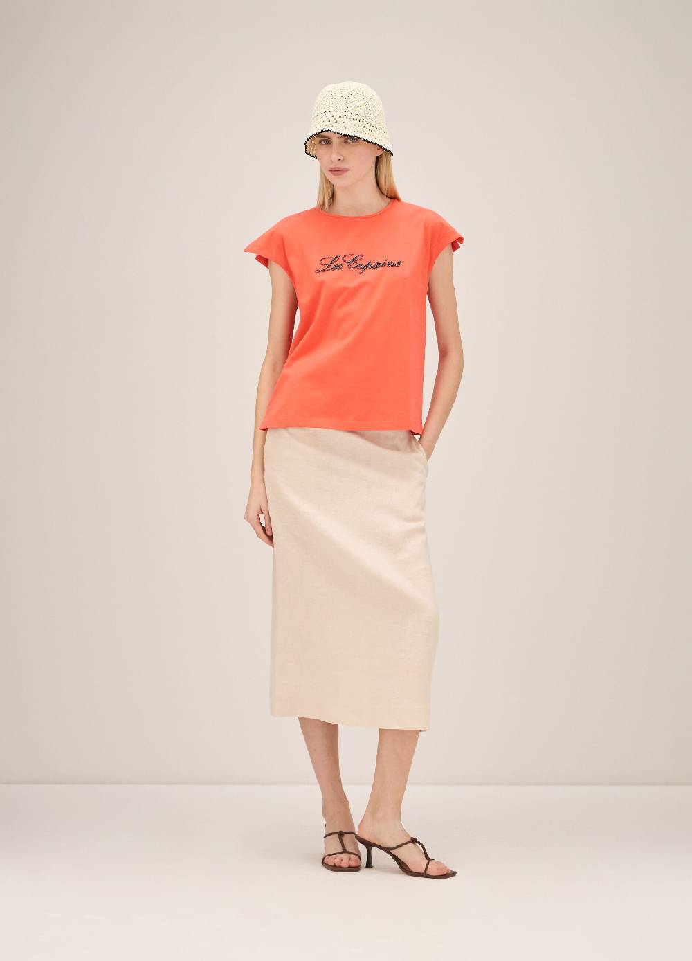 LES COPAINST-shirt con lettering ricamato