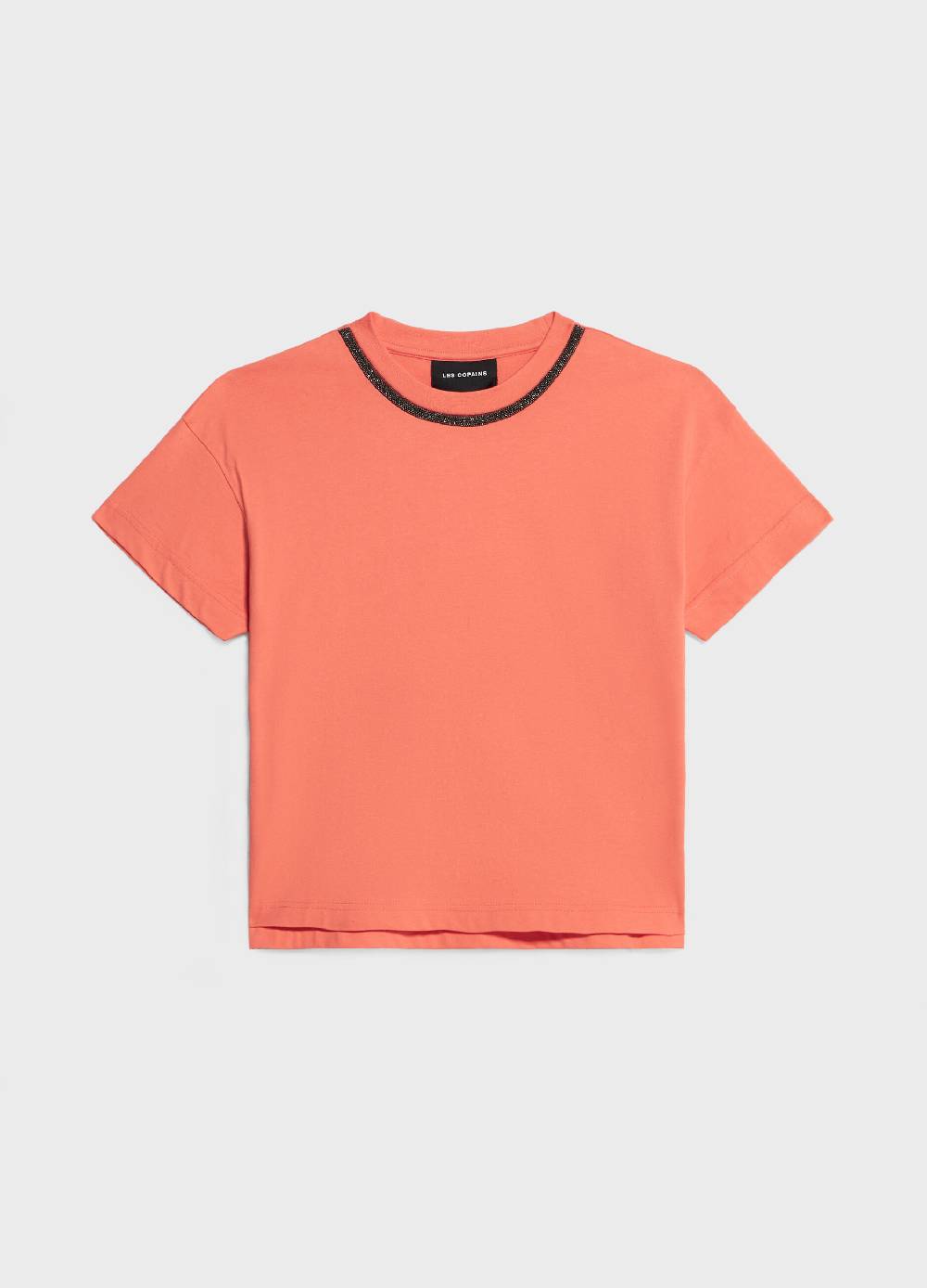 LES COPAINST-shirt In Cotone Con Perline Applicate