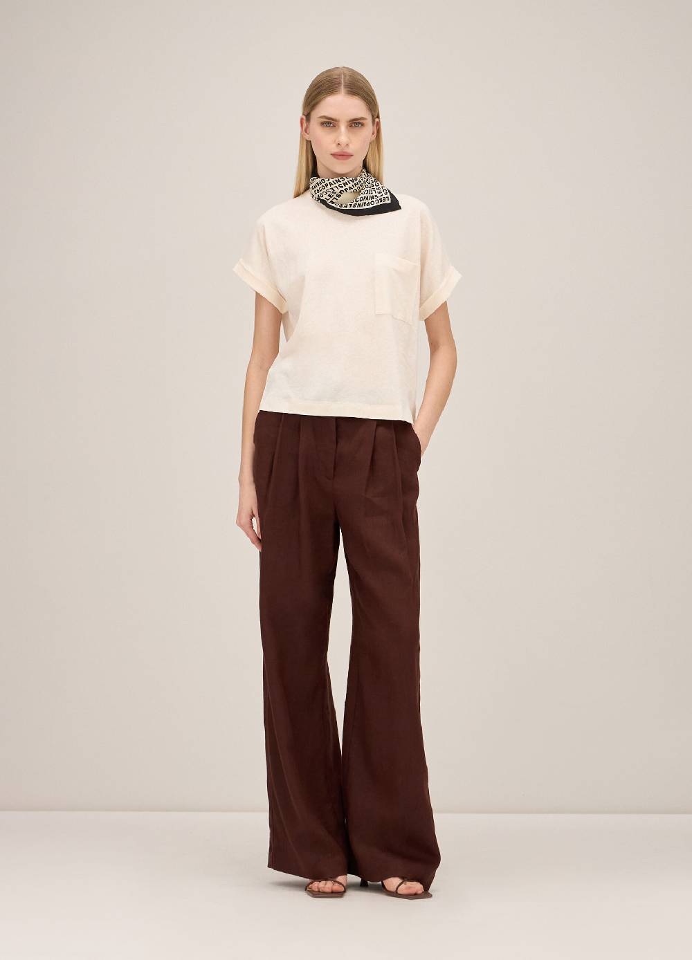 LES COPAINST-shirt in lino e cotone