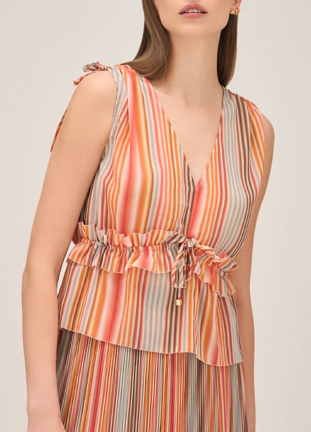 LES COPAINSTop A Righe Con Scollo A V