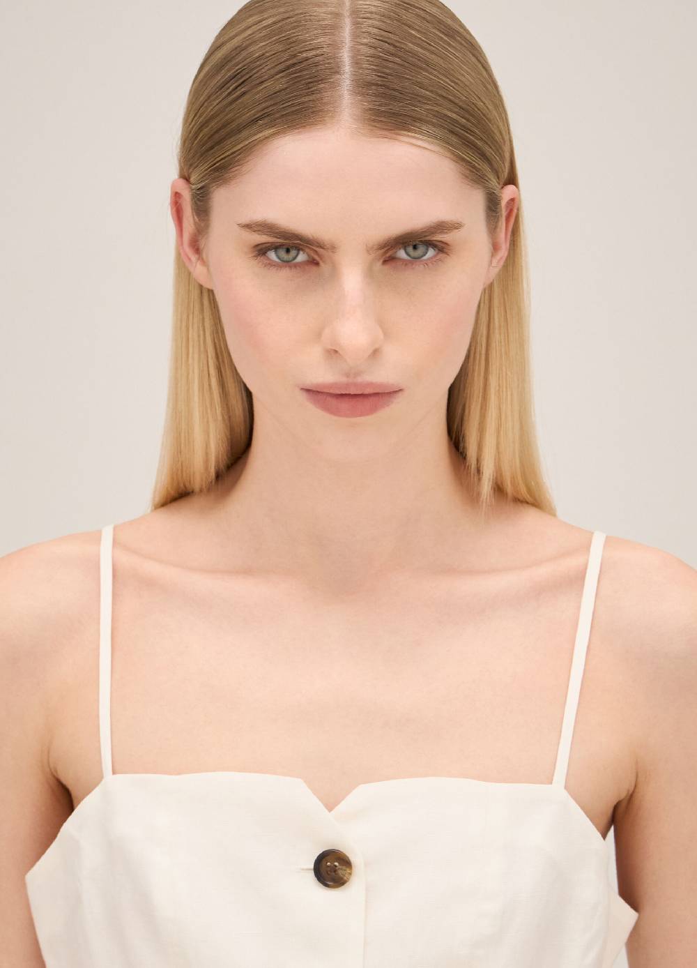 LES COPAINSTop Con Spalline In Misto Lino