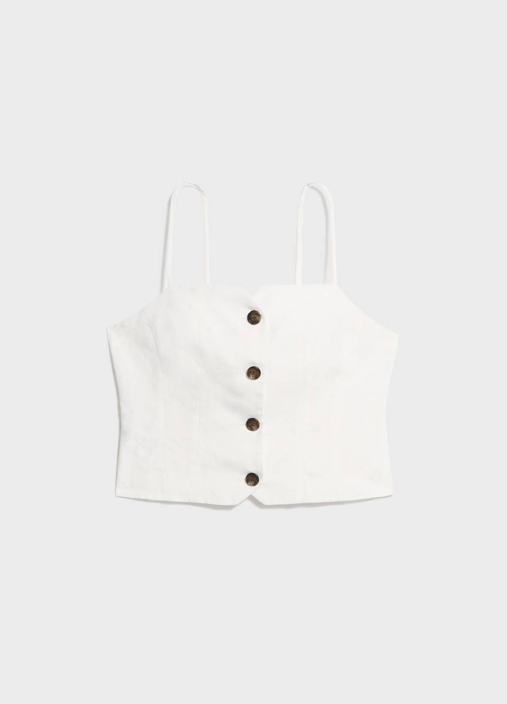 LES COPAINSTop Con Spalline In Misto Lino