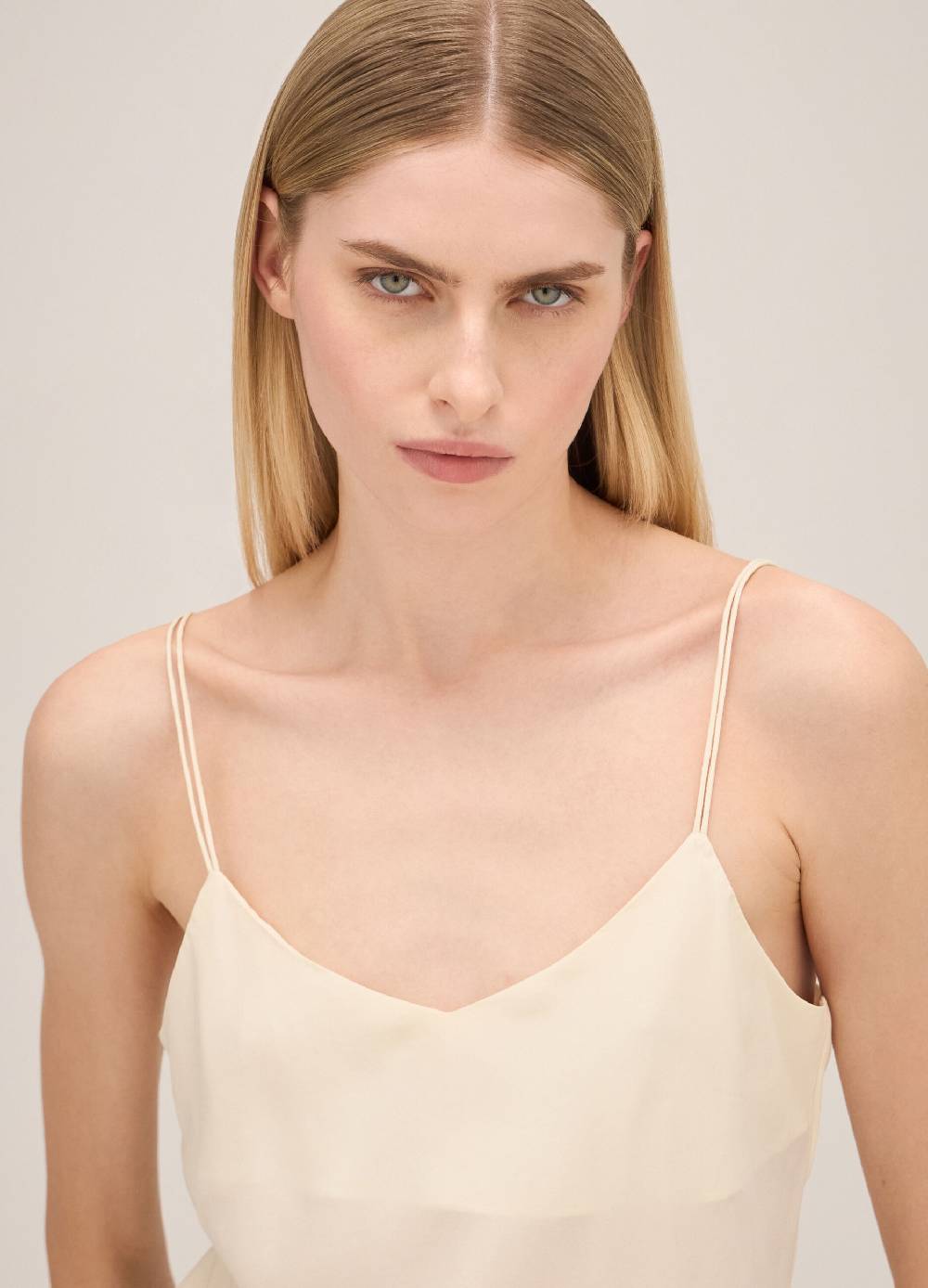 LES COPAINSTop Con Spalline In Pura Seta