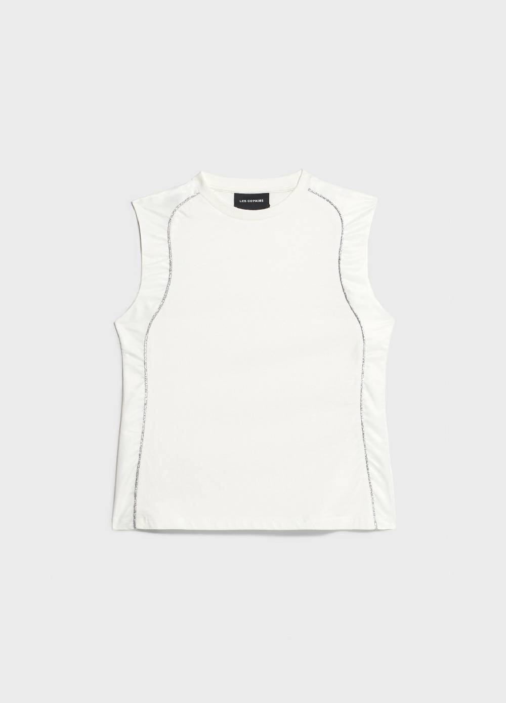 LES COPAINSTop In Cotone Con Dettaglio Glitter