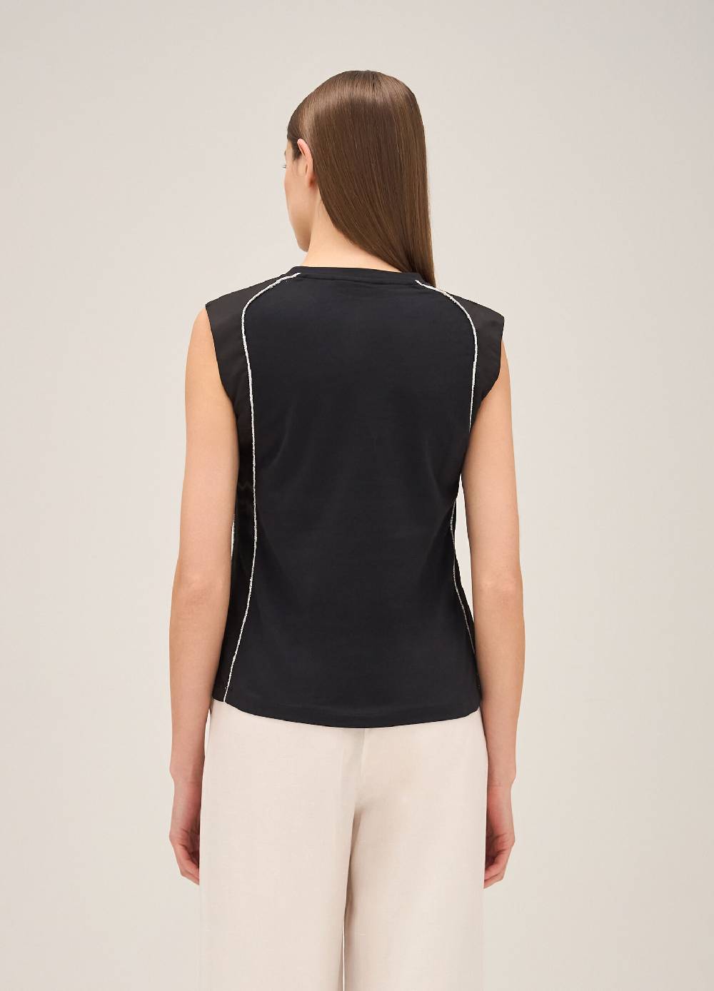 LES COPAINSTop In Cotone Con Dettaglio Glitter