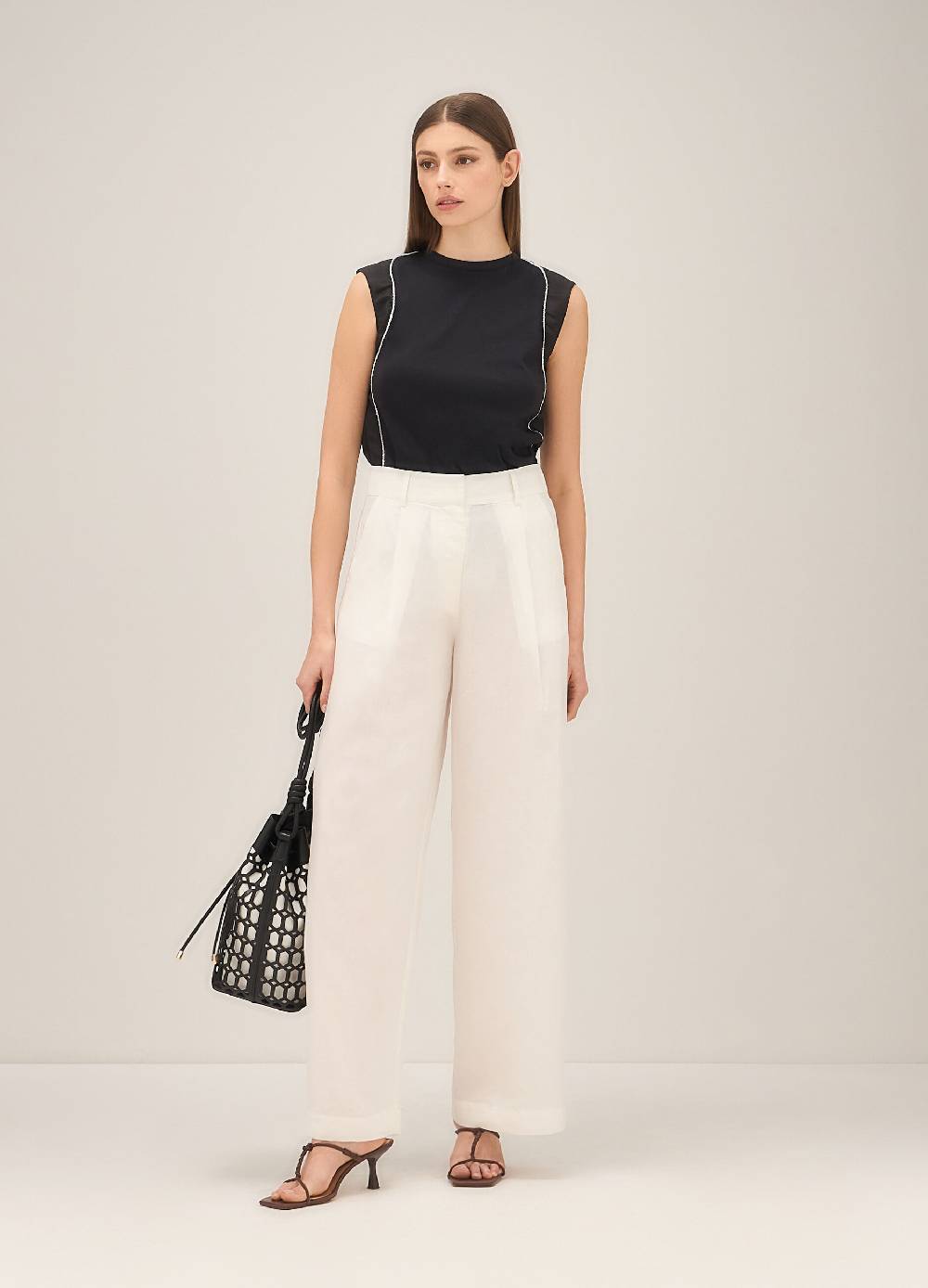 LES COPAINSTop in cotone con dettaglio glitter