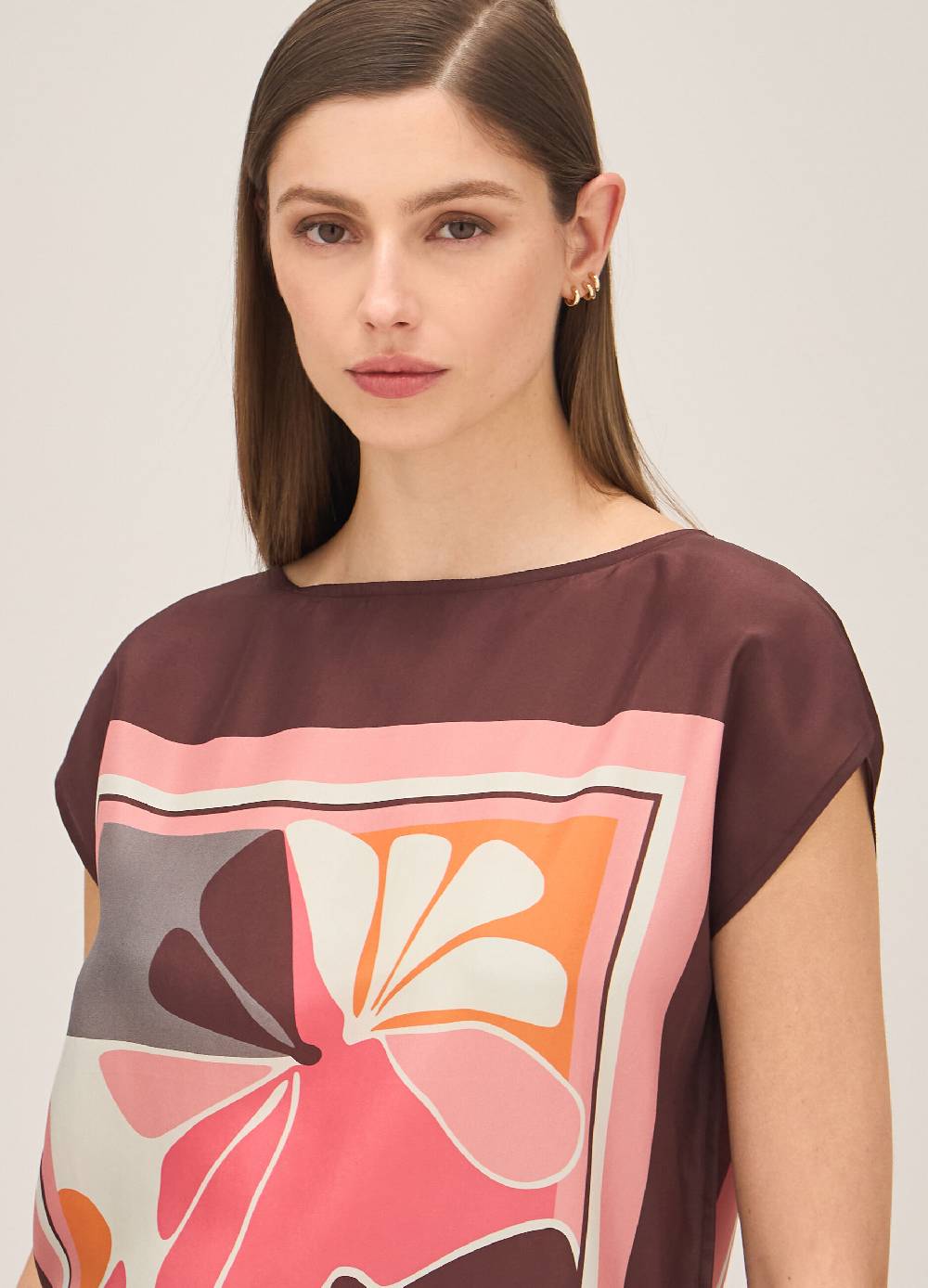 LES COPAINSTop In Seta Stampata