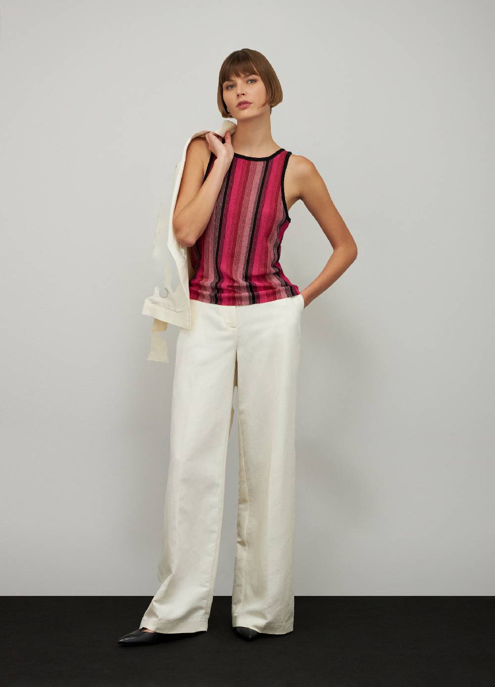 LES COPAINSTop smanicato a righe