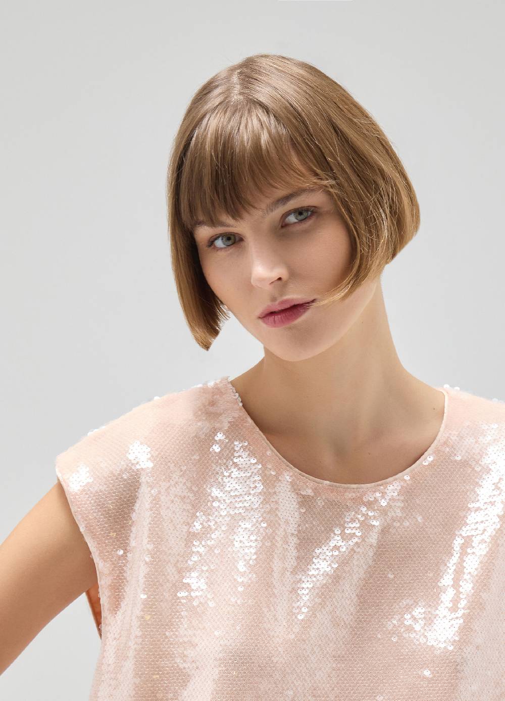 LES COPAINSTop Smanicato Con Paillettes