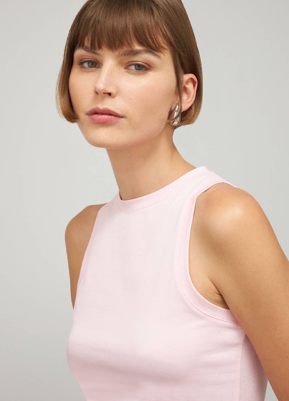 LES COPAINSTop Smanicato In Cotone Stretch