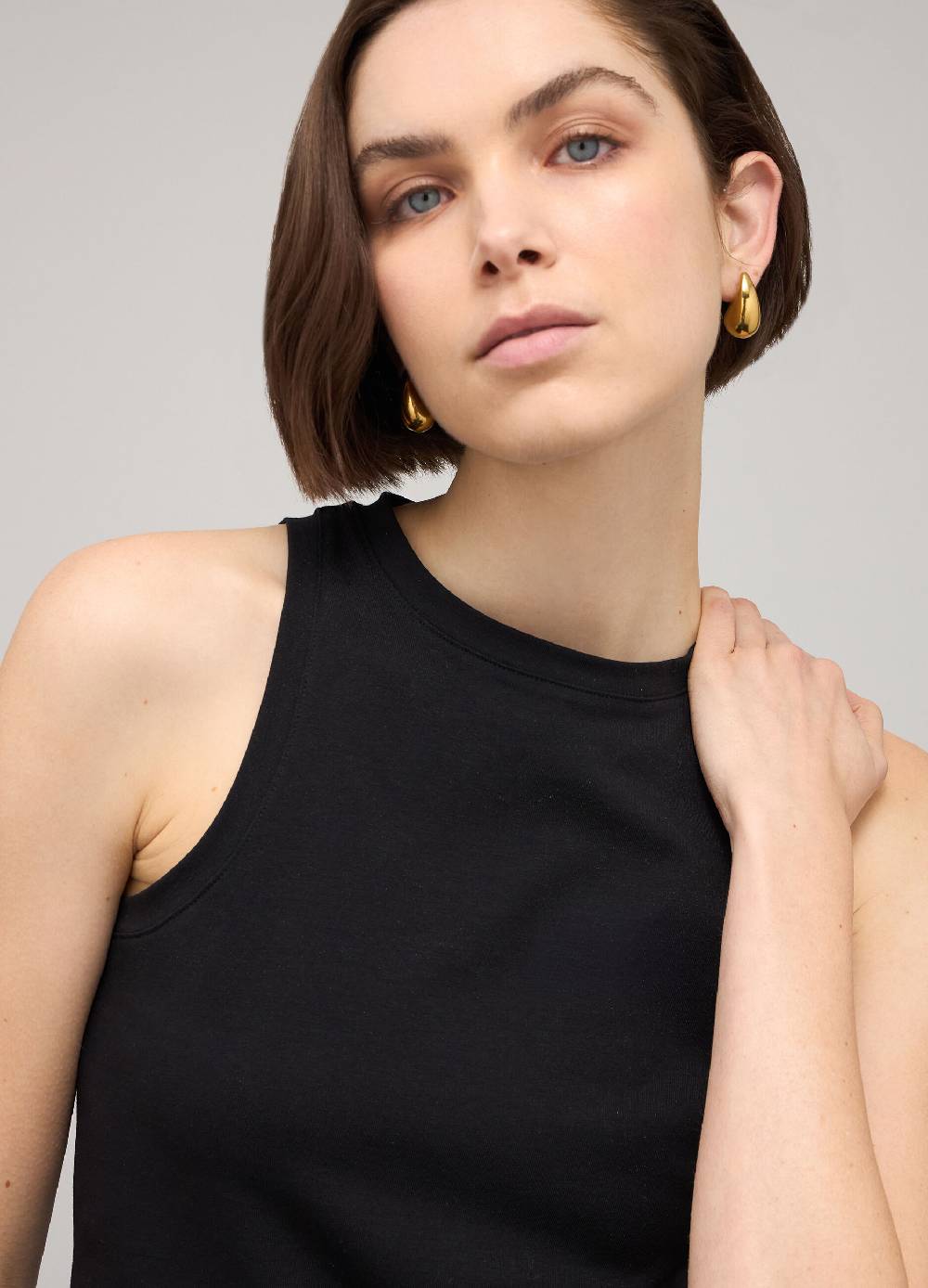 LES COPAINSTop Smanicato In Cotone Stretch