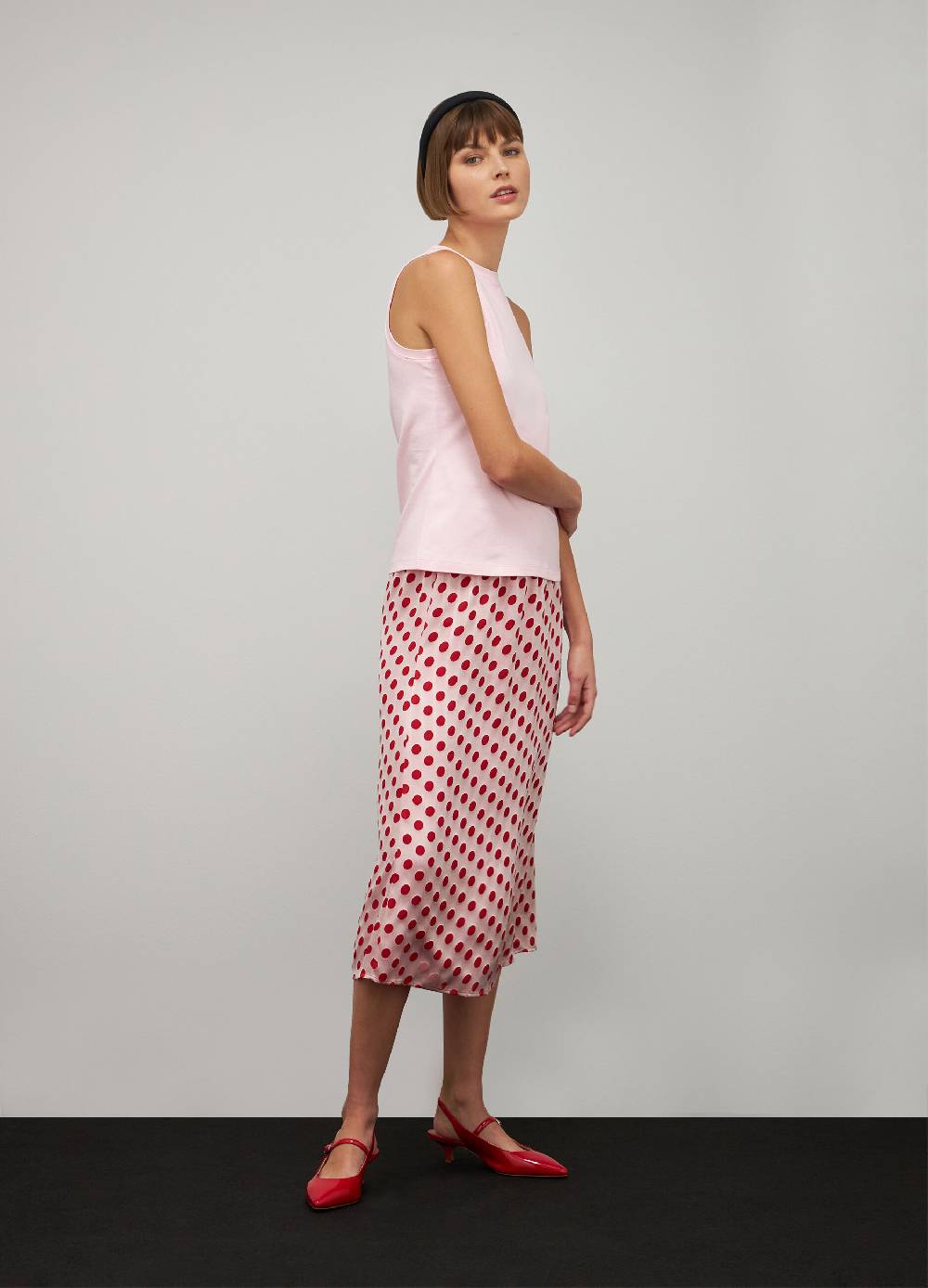 LES COPAINSTop smanicato in cotone stretch