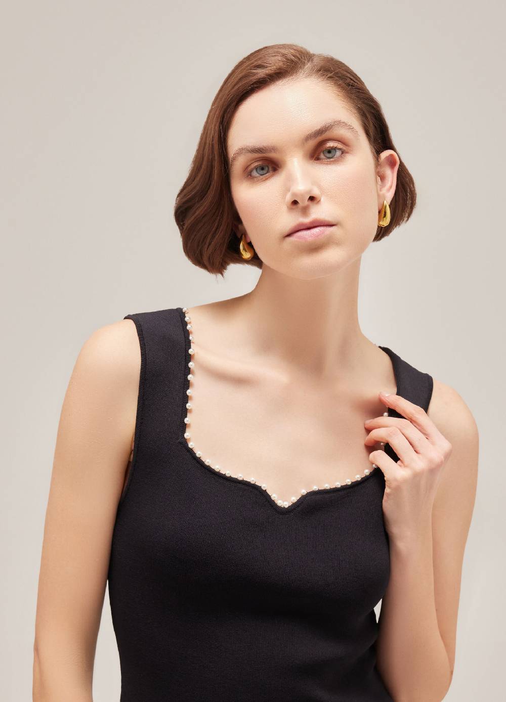 LES COPAINSTop Smanicato In Viscosa