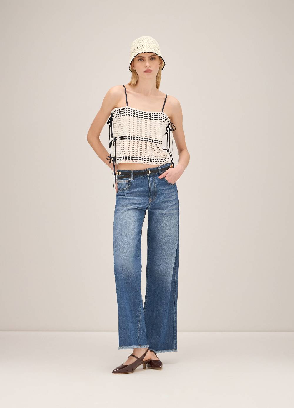 LES COPAINSTop traforato con spalline