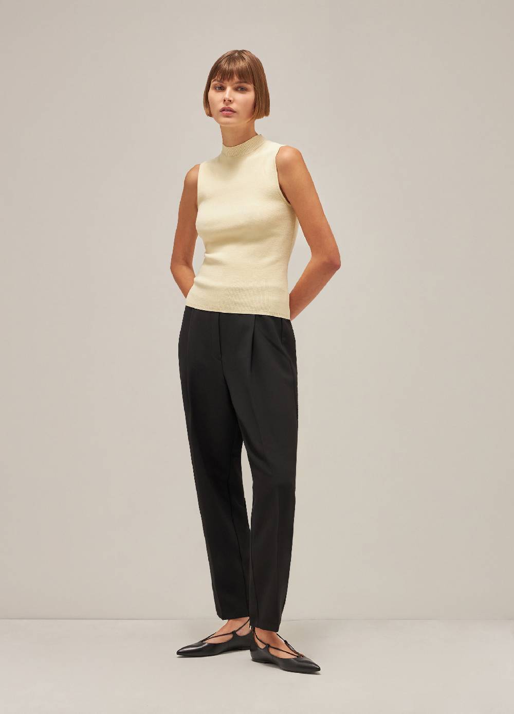 LES COPAINSTop tricot collo alto in misto viscosa