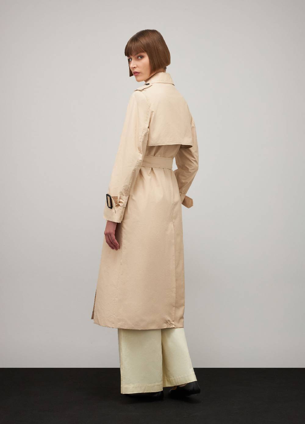 LES COPAINSTrench Coat In Misto Cotone