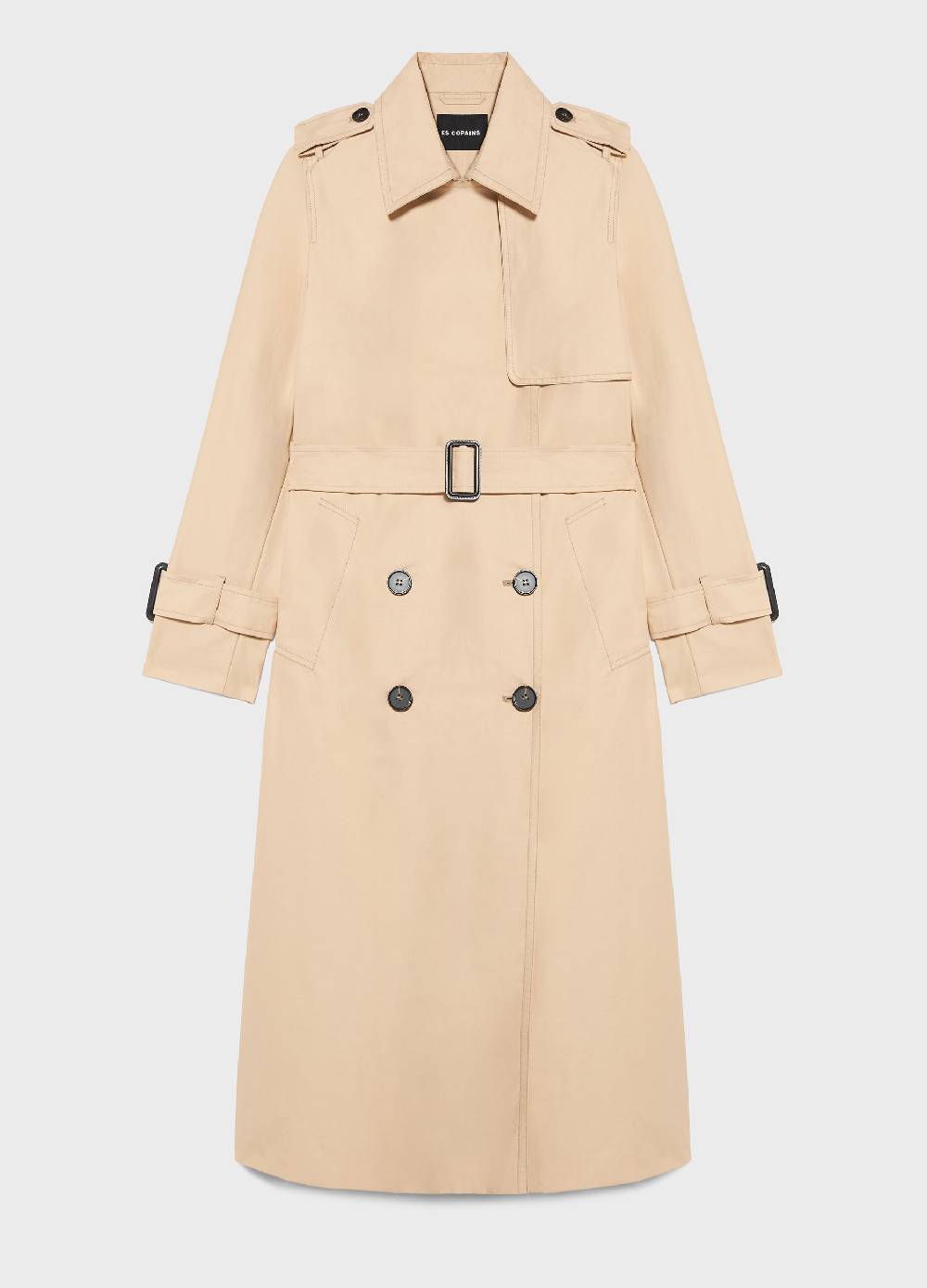 LES COPAINSTrench Coat In Misto Cotone