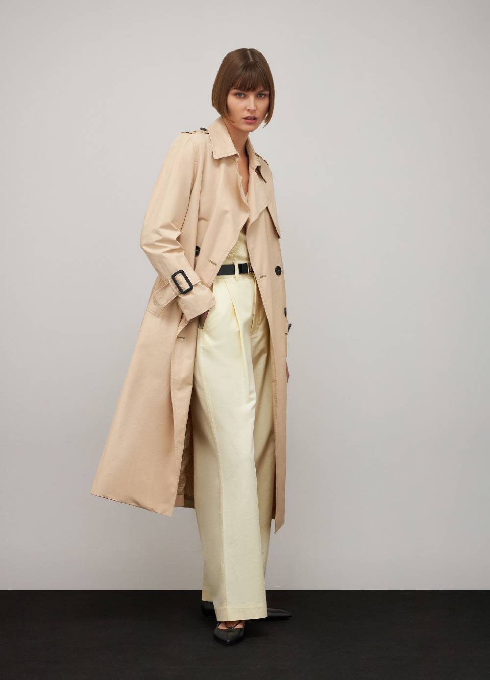 LES COPAINSTrench coat in misto cotone