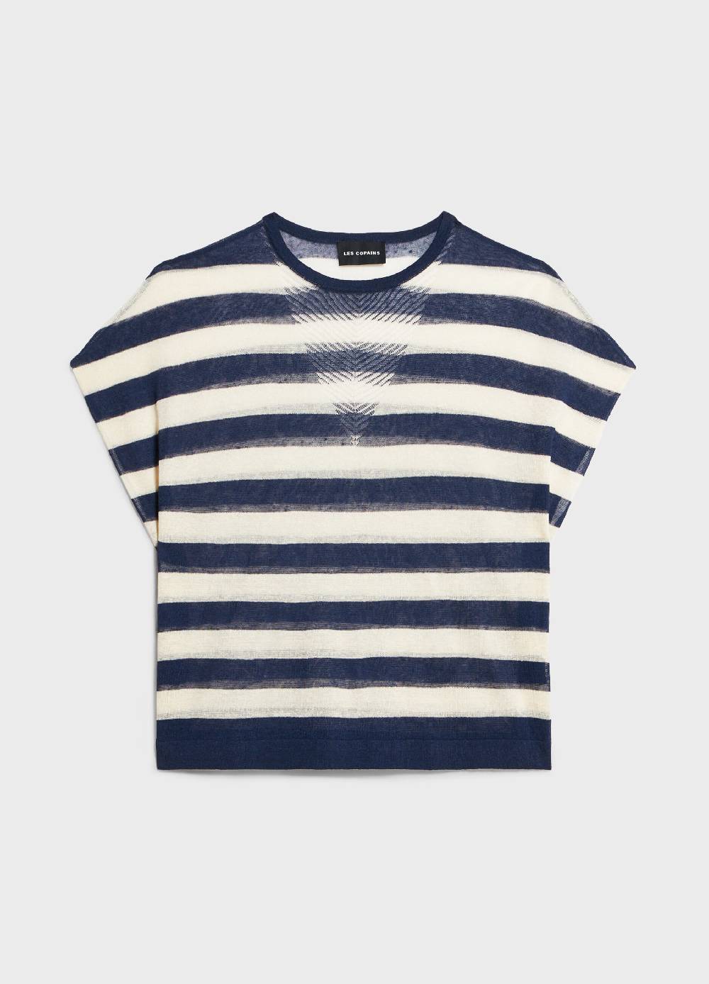 LES COPAINSMaglia Tricot A Maniche Corte In Misto Lino