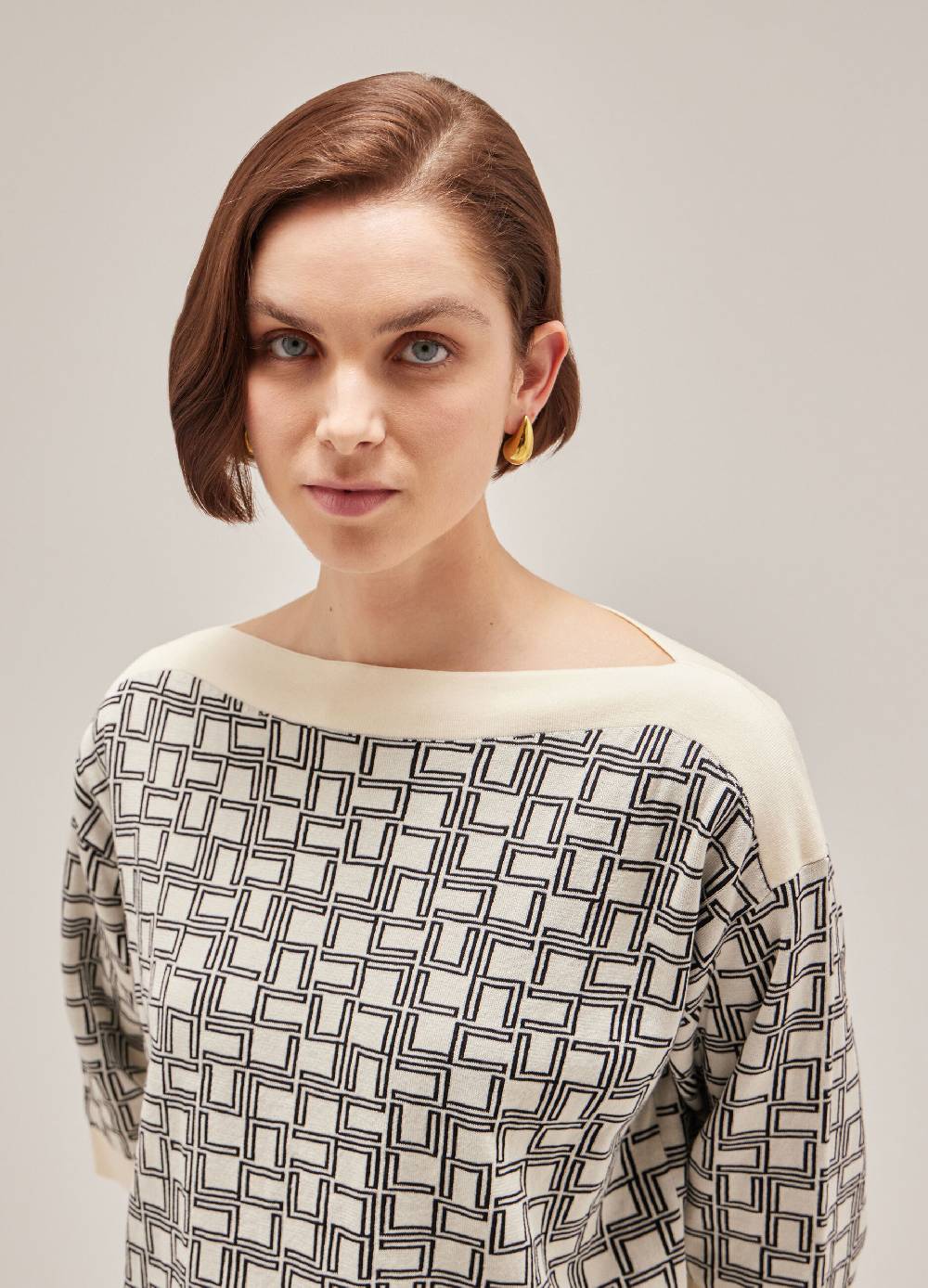 LES COPAINSMaglia Tricot A Maniche Corte In Puro Cotone