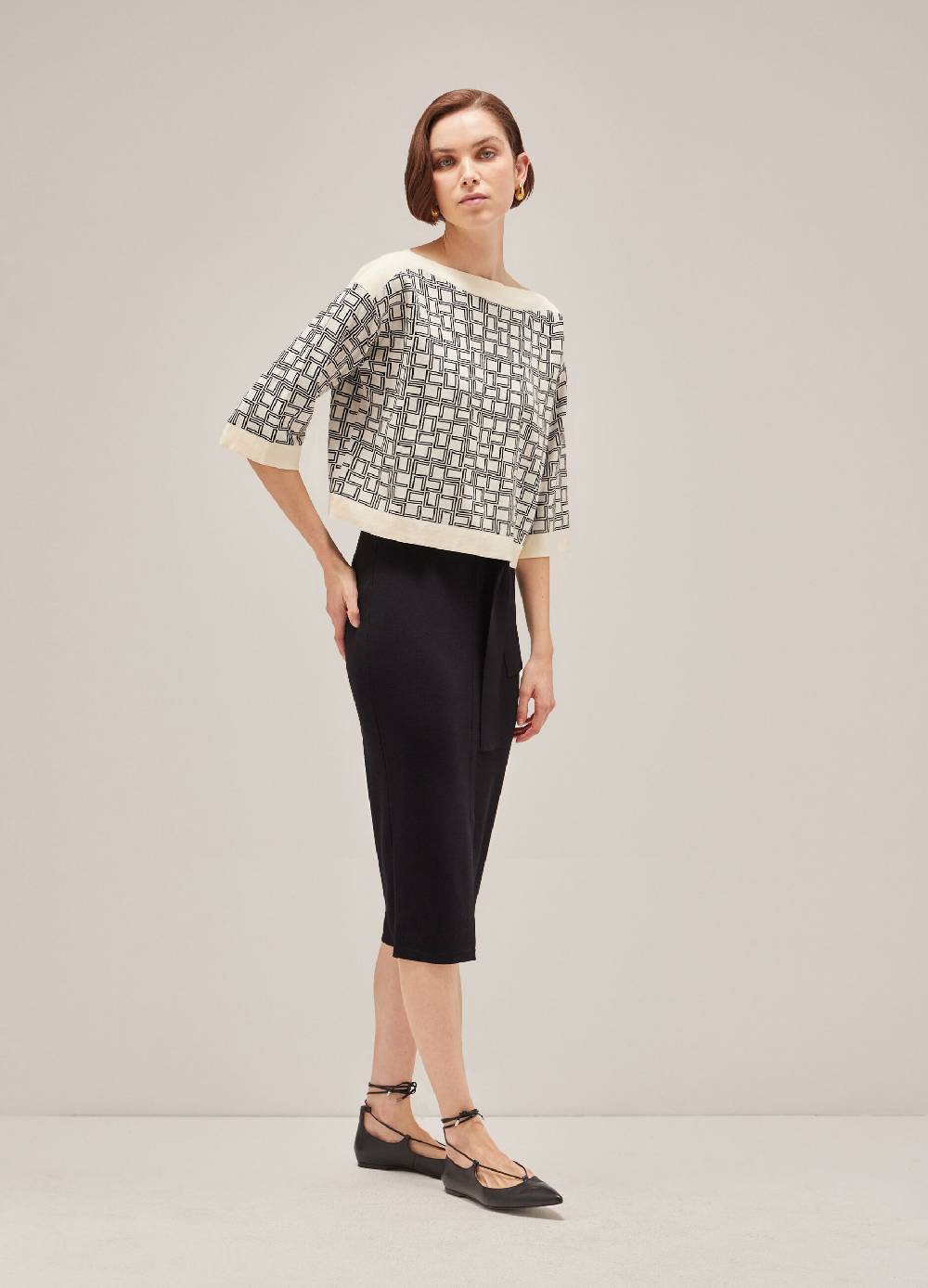 LES COPAINSMaglia tricot a maniche corte in puro cotone