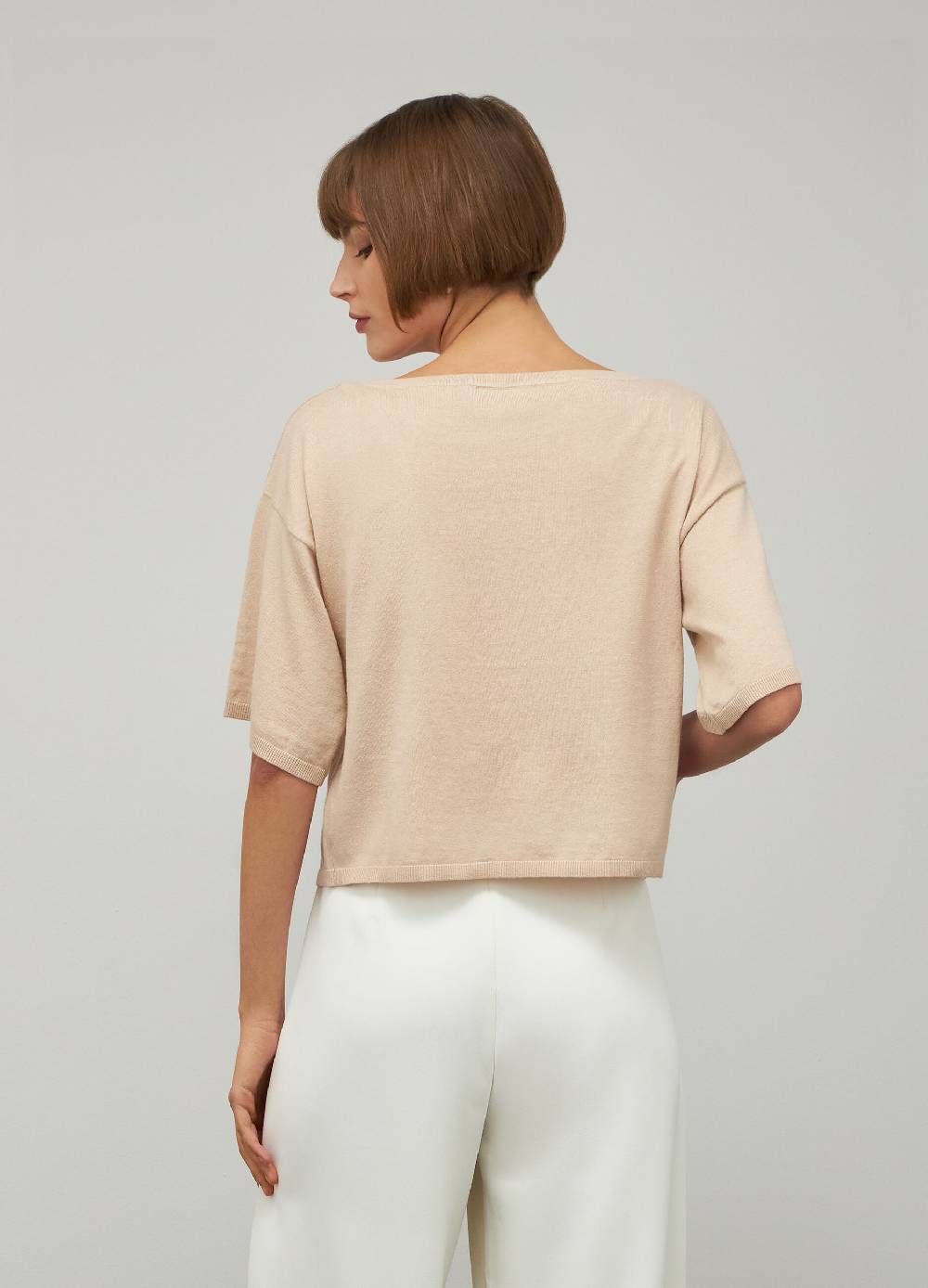 LES COPAINSMaglia Tricot A Maniche Corte In Seta E Cotone