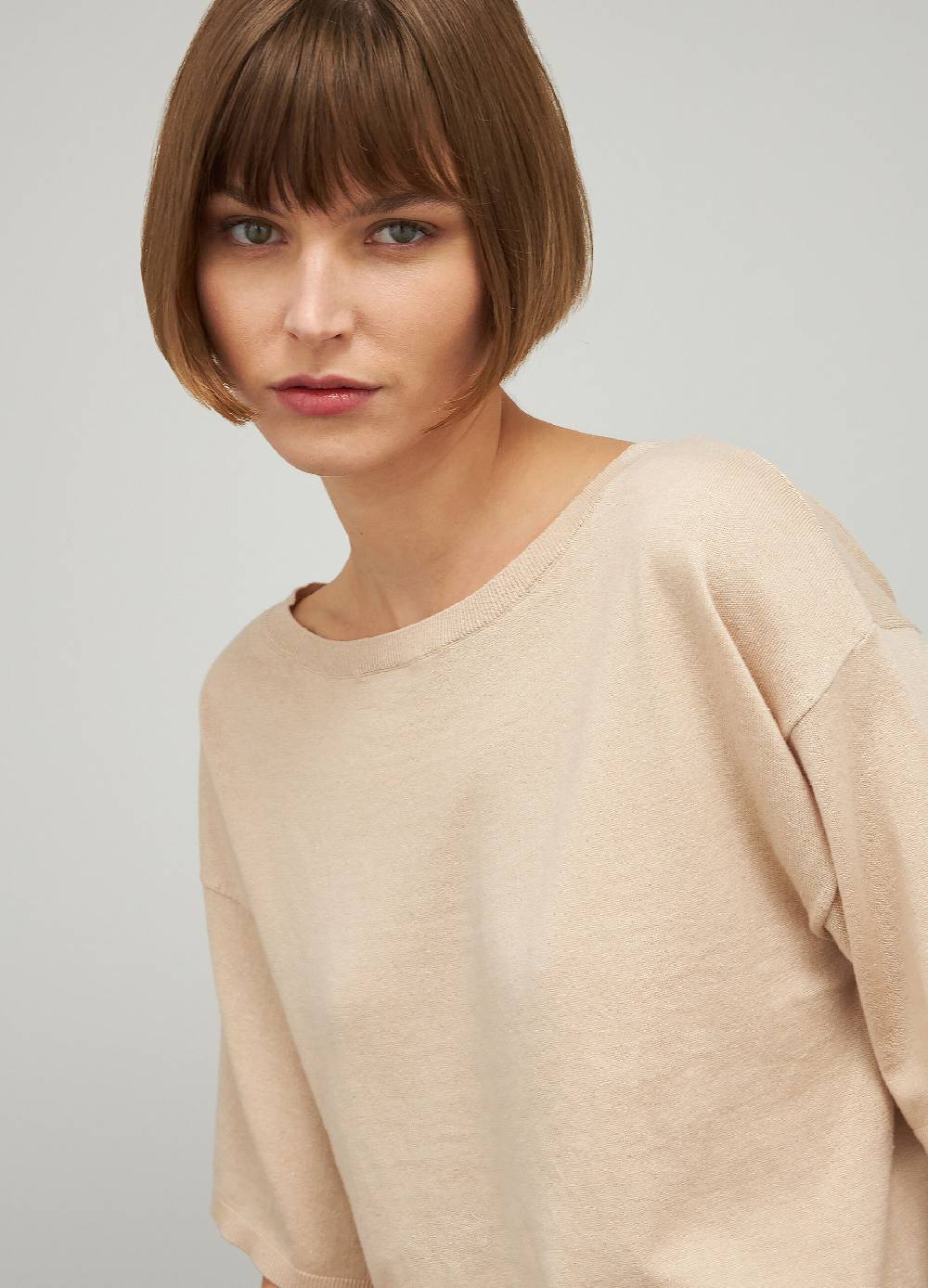 LES COPAINSMaglia Tricot A Maniche Corte In Seta E Cotone