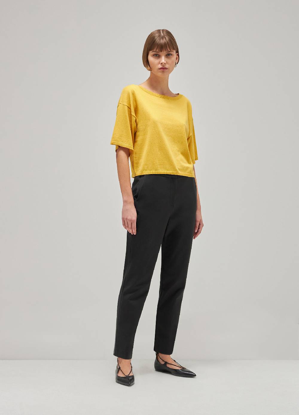 LES COPAINSMaglia tricot a maniche corte in seta e cotone